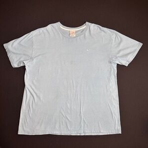 Vintage Y2k Nike T Shirt‎ UNC Carolina Blue Embroidered Swoosh Sz XXL White Logo